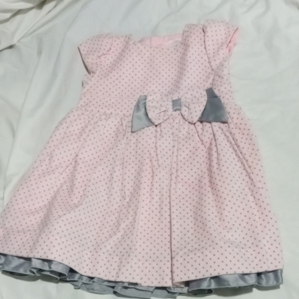 Carter's Pink and Gray Dotted Dress